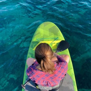 Yvonne on a paddleboard